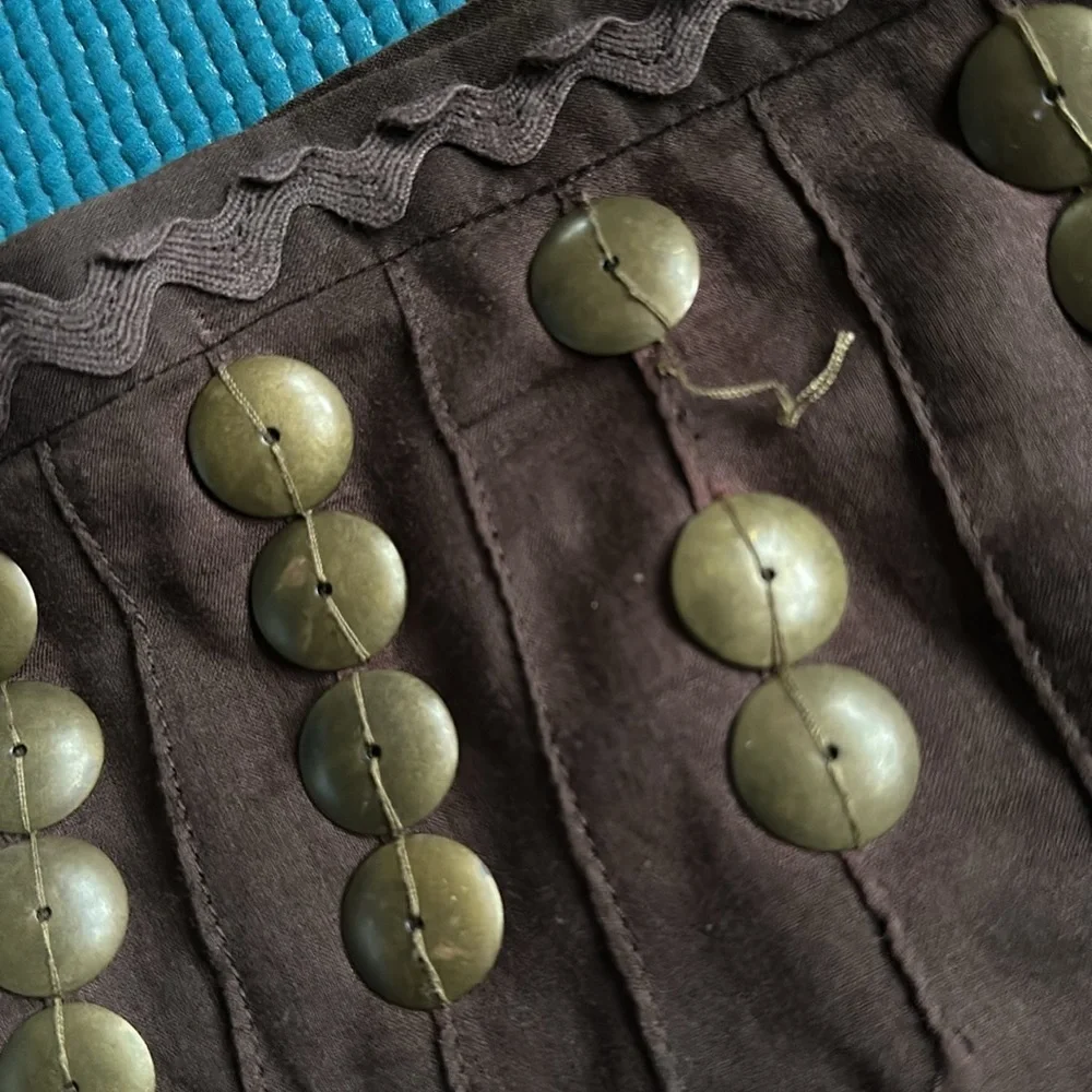 Tory Burch Brown Metal Embellishments A-Line Skirt 12